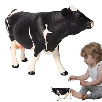 Фигурки животных Корова Реалистичные игрушки быка для домашнего моделирования Фигурка коровы Миниатюрная скульптура быка Фигурки животных фермы для детей